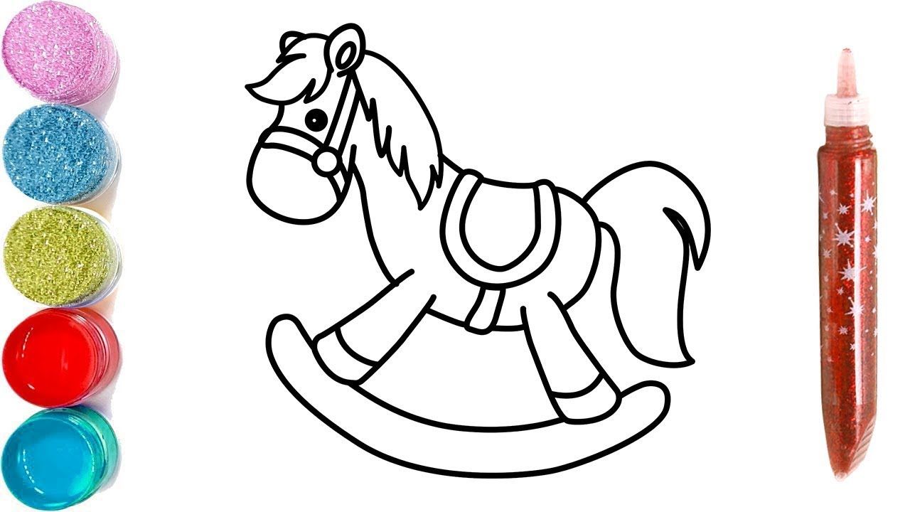 1280x720 glitters rocking horse coloring