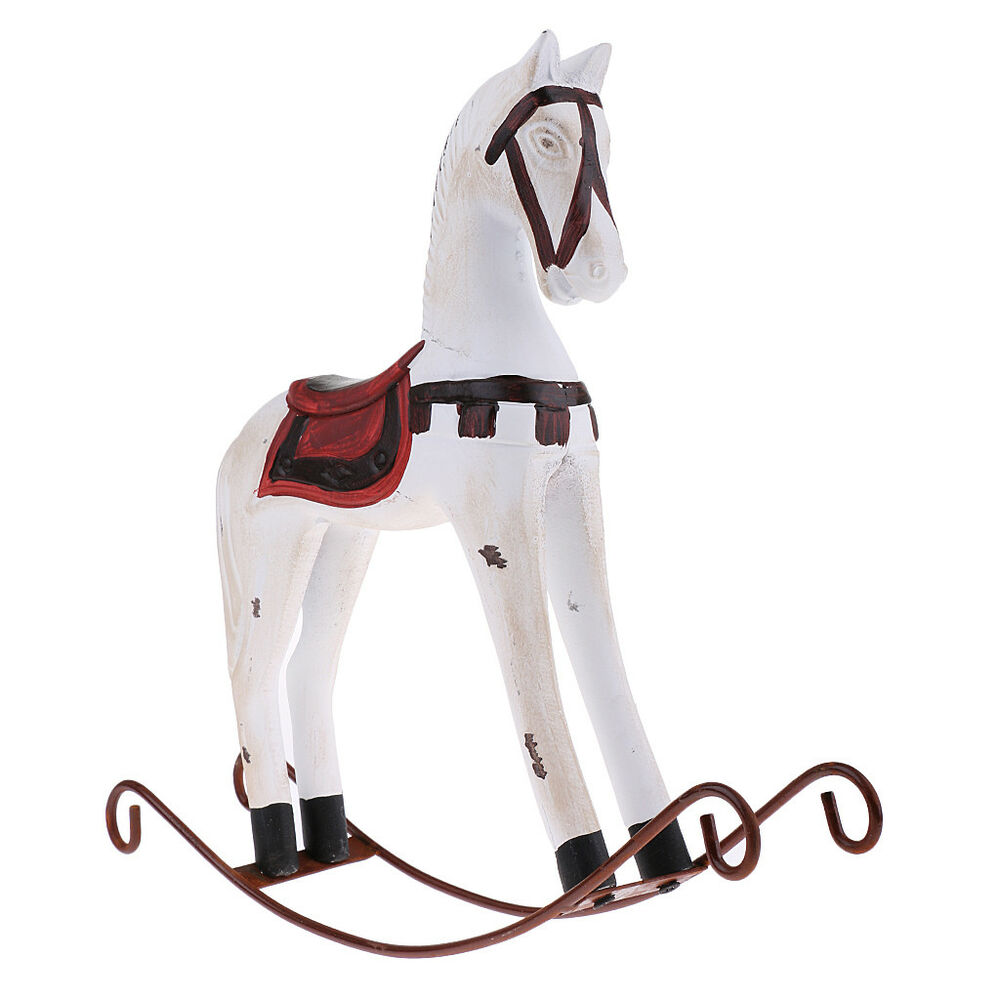 1000x1000 Magideal White Rocking Horse Animal Art Drawing Statue Decor