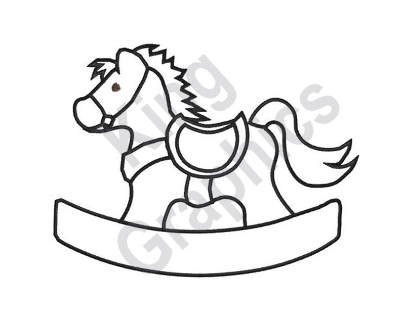 794x635 Rocking Horse Machine Embroidery Design Embroidery Etsy