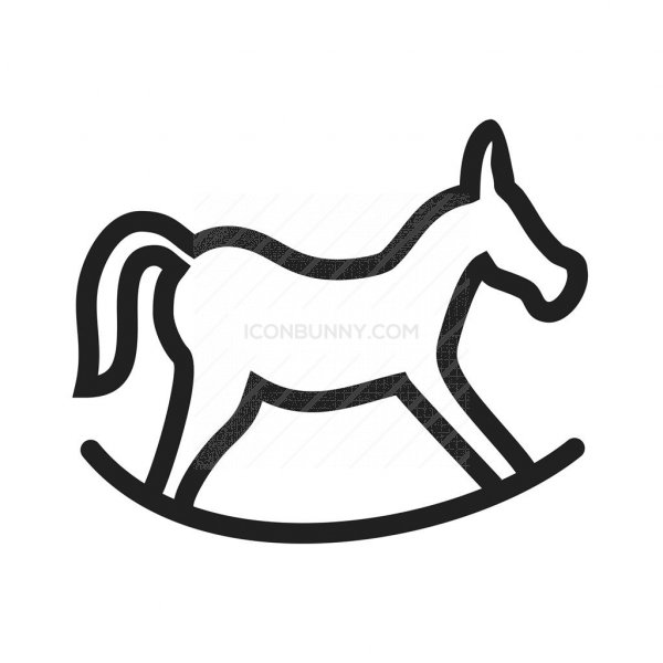 600x600 Rocking Horse Line Icon
