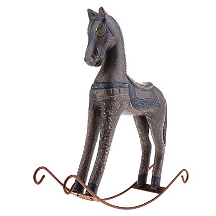 425x425 Baoblaze Wooden Rocking Horse Model Animal Art Drawing