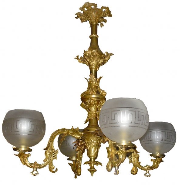 600x616 Cornelius Baker Arm Gas Chandelier