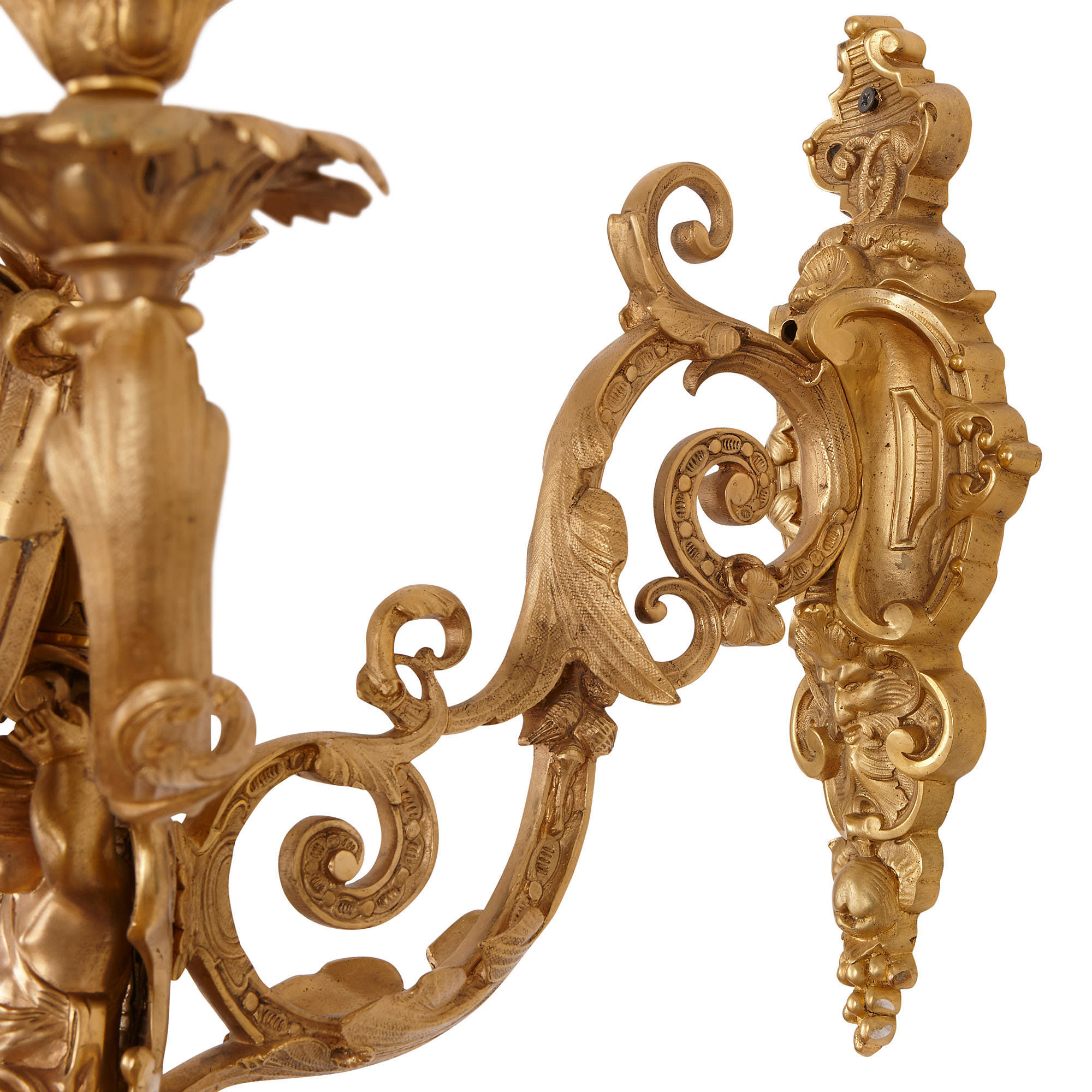 2000x2000 two french rococo style gilt bronze six light sconces