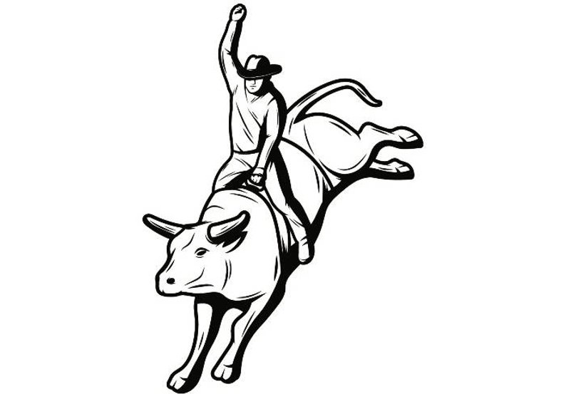 794x553 Bull Riding Cowboy Boots Hat Country Western Horse Rider Etsy