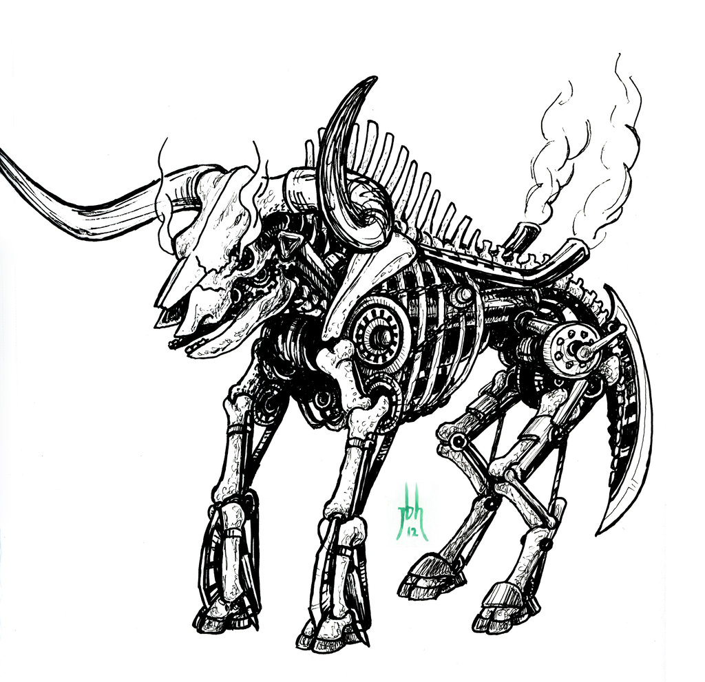 1024x991 Bull Drawing Robot For Free Download