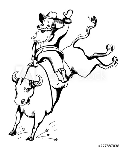 404x500 Cowboy Santa On The Rodeo Western Rodeo Bull Riding