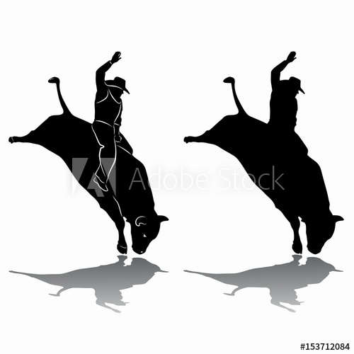 500x500 Rodeo Silhouette Vector Drawing