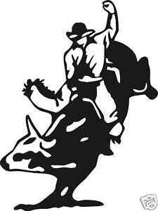 225x300 Bull Rider Decal Rodeo Horse Trailer Truck Sticker Rope Spurs
