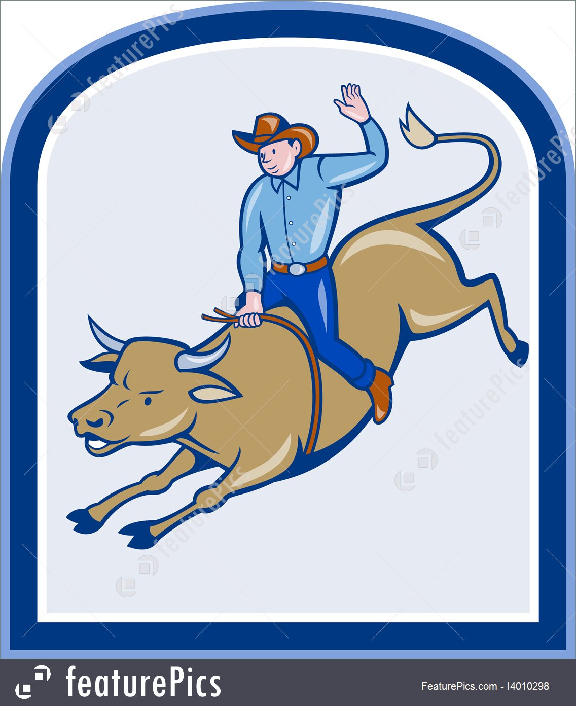 1136x1392 Rodeo Cowboy Bull Riding Cartoon Illustration