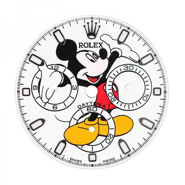 600x600 white custom mickey mouse dial for rolex daytona