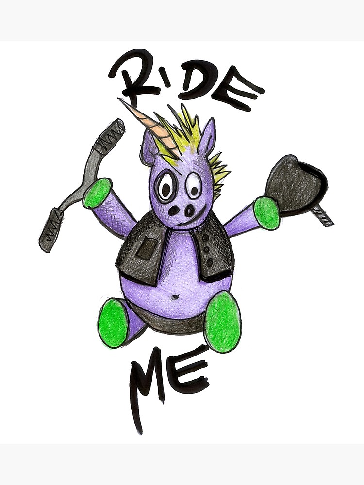 750x1000 Ride Me Rock N Roll Unicorn Party Gift Art Drawing Photographic