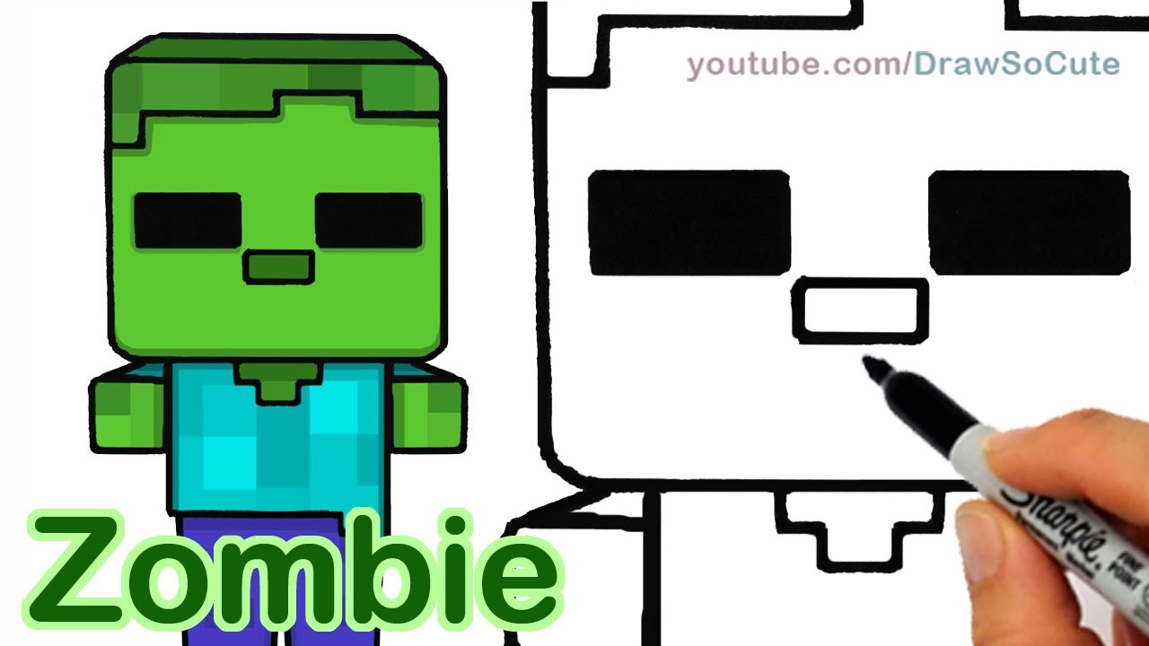 1280x720 How To Draw Minecraft Zombie Cute And Easy Step