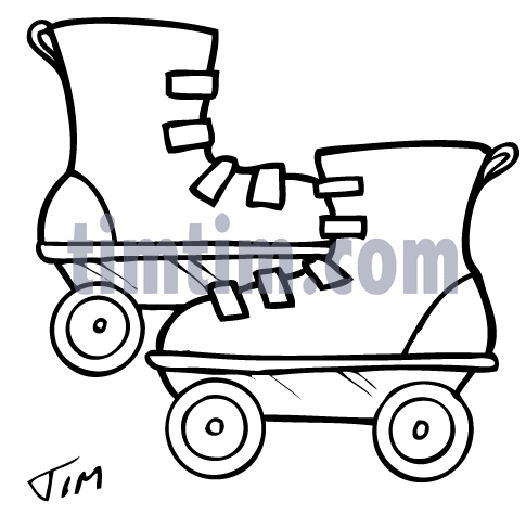 485x475 Free Drawing Of A Roller Skates Bw From The Category Sports