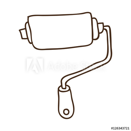 500x500 Paint Roller Repair Tool Icon Over White Background Draw Design