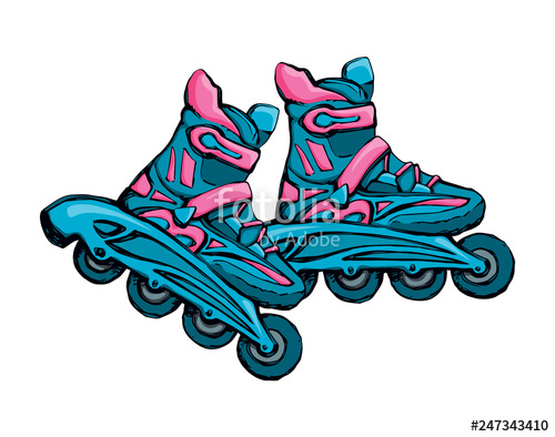 500x394 Roller Skate Vector Drawing Stock Image And Royalty Free Vector