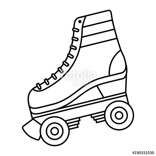 500x500 Classic Roller Skate Laced Wheels Retro Fashion Stock Image