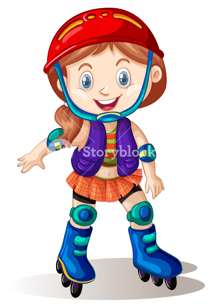 685x1000 A Girl Playing Roller Skate Royalty Free Stock Image