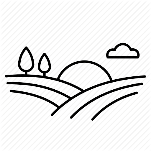 512x512 Farm, Field, Landscape, Meadow, Rolling Hills, Sunrise, Trees Icon