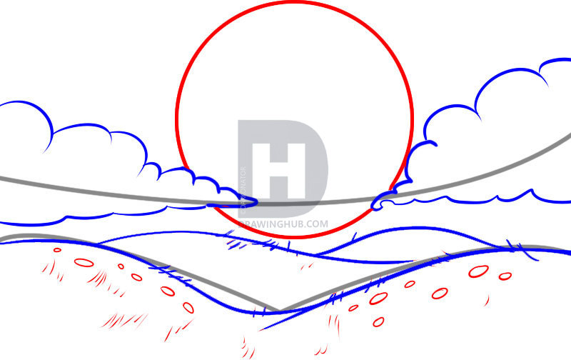 800x504 How To Draw Hills, Step