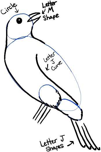 349x525 How To Draw A Bird In A Tree In Front Of Rolling Hills Landscape