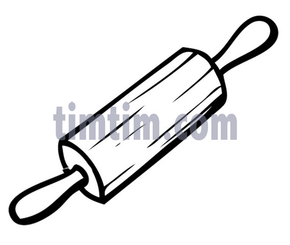 568x480 Free Drawing Of A Rolling Pin Bw From The Category Cooking Food