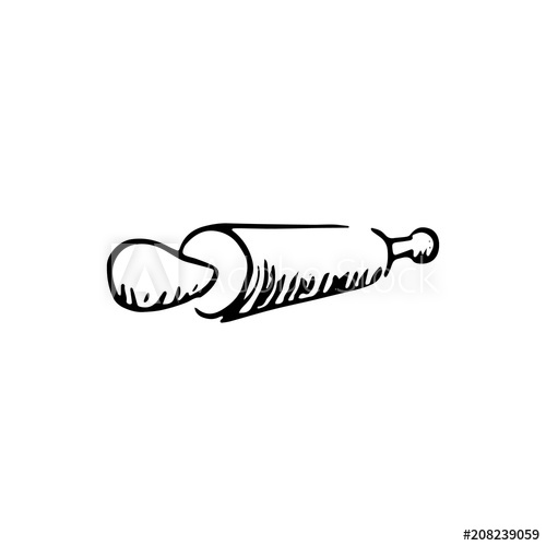 500x500 handdrawn rolling pin doodle icon hand drawn black sketch sign