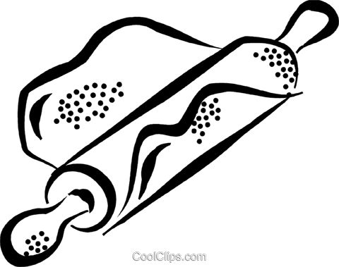 480x379 Rolling Pin Royalty Free Vector Clip Art Illustration