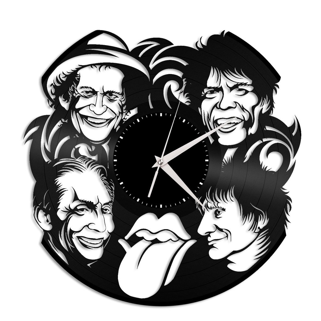1024x1024 Rolling Stones Vinyl Wall Clock Vinylshop Us