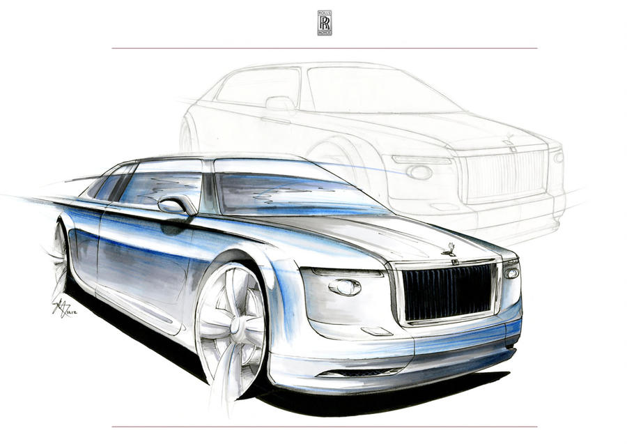 900x637 Rolls Royce Marker Sketch Render