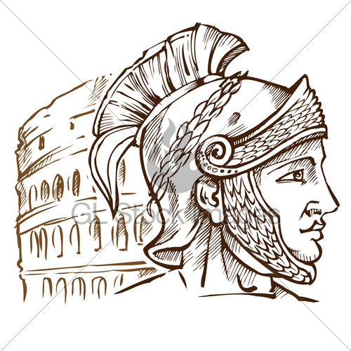 500x500 Roman Warrior On Colosseum Background Gl Stock Images