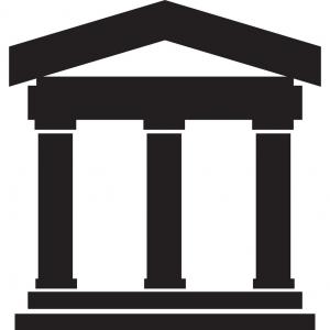 300x300 Building Roman Columns Icon Vector Illustration Design