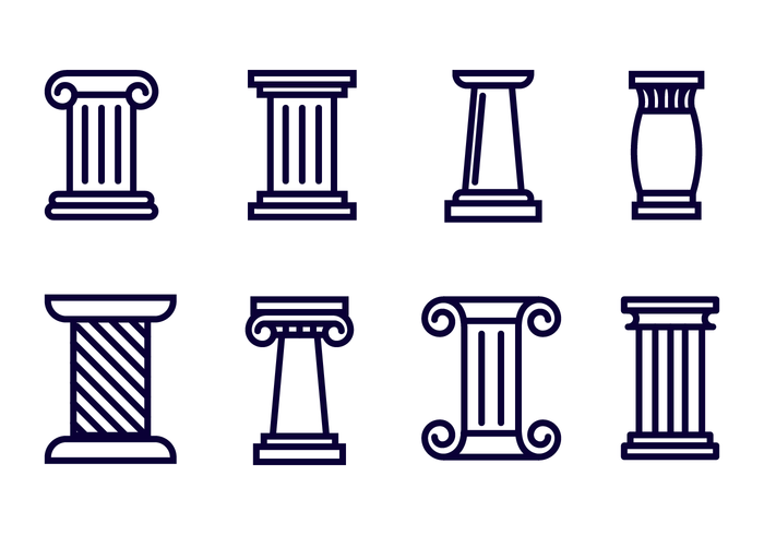 700x490 Greek Columns Free Vector Art