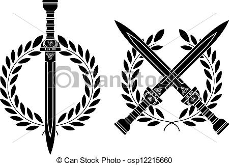 450x324 Roman Swords And Wreath
