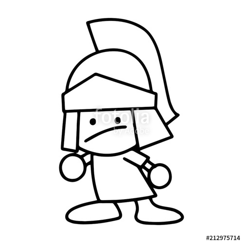 500x500 Roman Gladiators Cartoon Illustration Isolated On White Background