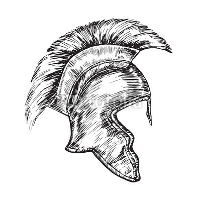 400x400 Helmet Of The Roman Legionnaire, Hand Drawn Doodle, Sketch