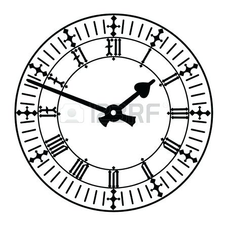 450x446 Clock Face Roman Numeral Drawing