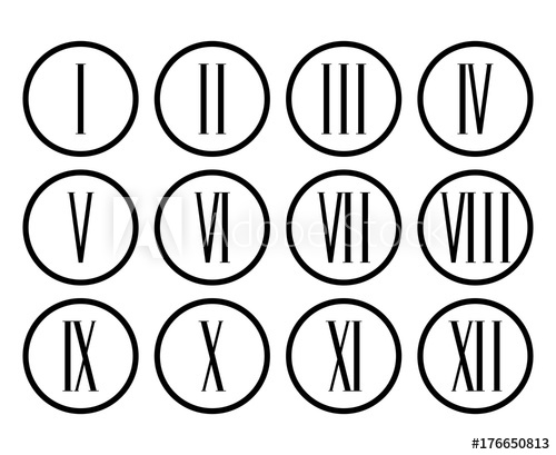 500x409 Roman Numerals Set Collection