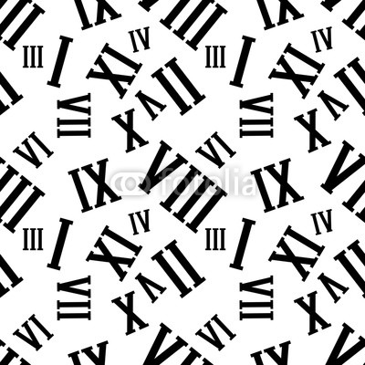 400x400 Seamless Background Pattern With Roman Numerals On A White Vector