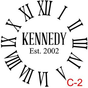 300x300 C Roman Numerals With No Border Insert Last Name In Caps