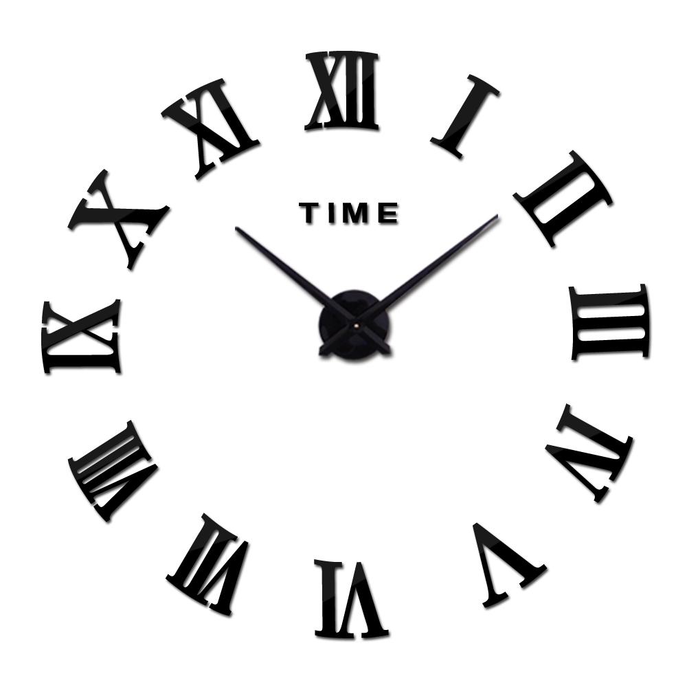 1000x1000 Classic Black D Diy Roman Numerals Wall Clock Creative