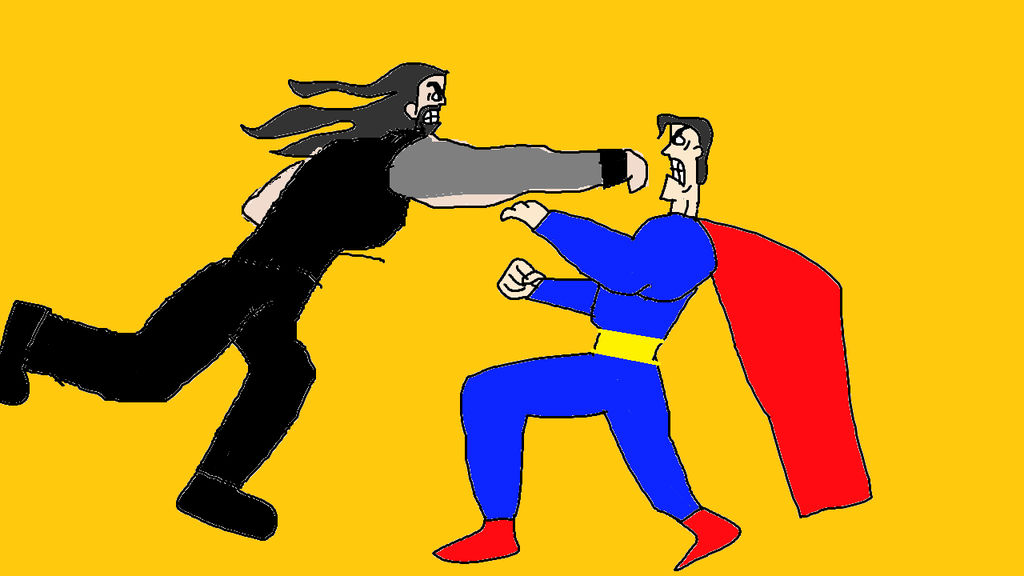 1024x576 Roman Reigns' Superman Punch On Superman