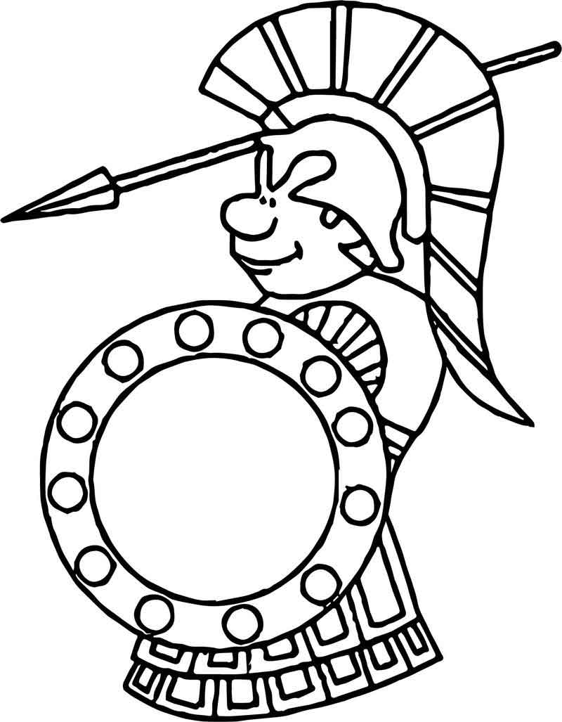 800x1027 Roman Soldier Attack Coloring Page