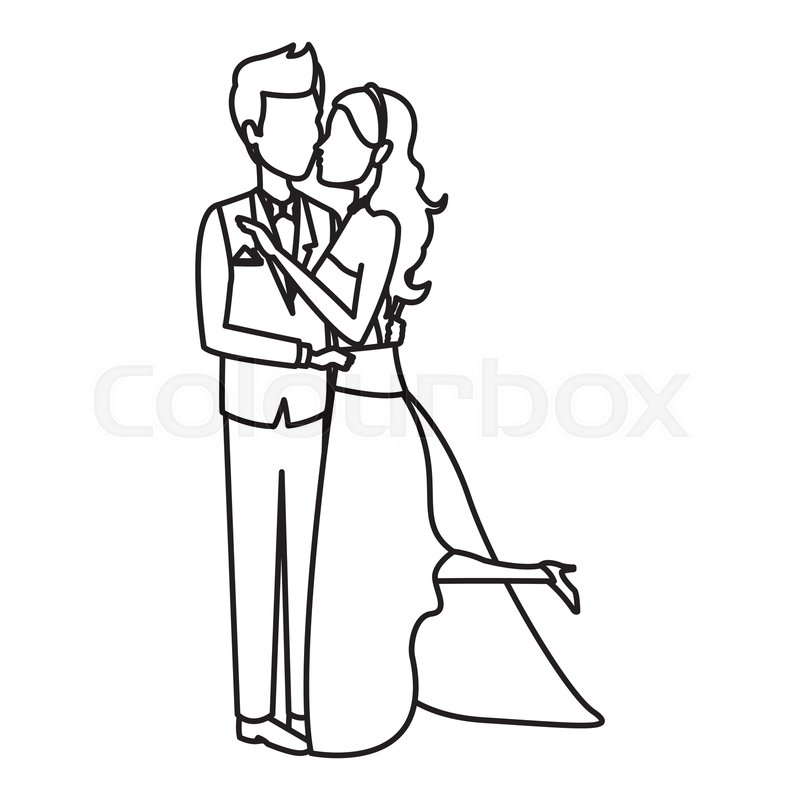 800x800 Romantic Couple Wedding Woman And Man Stock Vector Colourbox