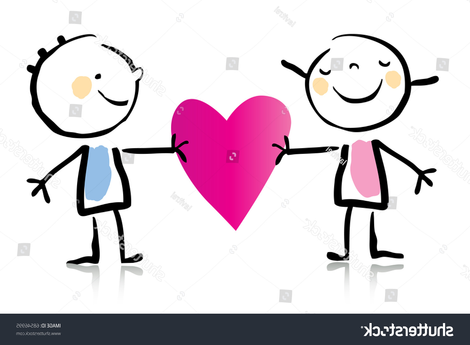 1500x1101 Valentines Day Cartoon Romantic Couple Love Stock Vector
