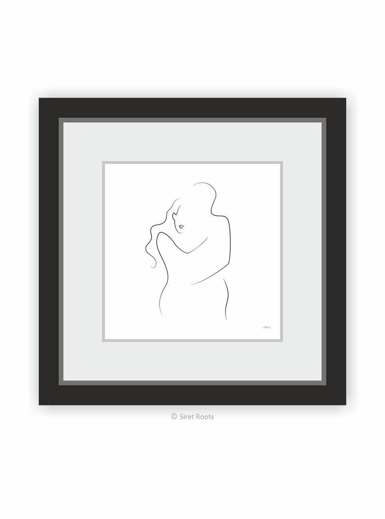 794x1070 Minimalist Line Art Romantic Couple Drawing Love Etsy