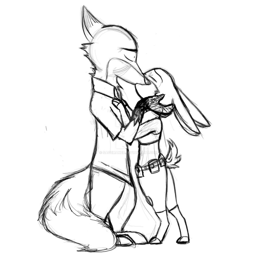 894x894 Zootopia Drawing Romantic For Free Download