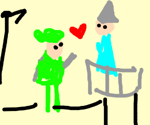 300x250 Two Stick Figures On A Balcony