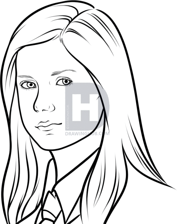 568x720 Wand Drawing Ginny Weasley For Free Download