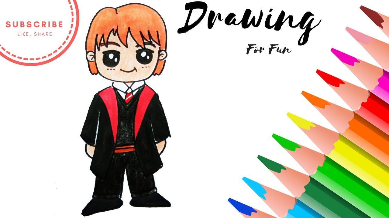 1280x720 Cara Menggambar Ron Weasley Mudah L Harry Potter Ll How To Draw