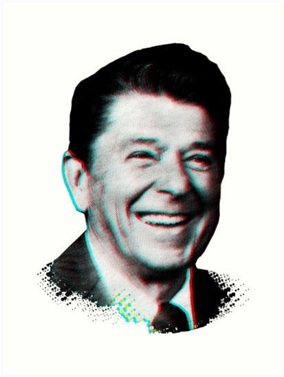 413x549 Ronald Reagan Retro Halftone Dots Pattern Vintage Retrowave